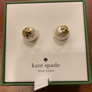 Kate Spade Gold and White Earrings